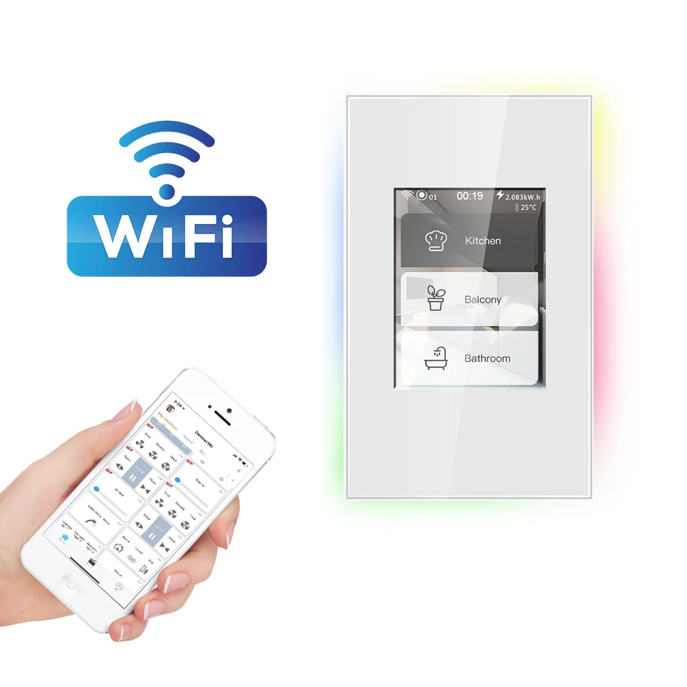 Lanbon-Interruptor Inteligente Toque Luz Parede, L8 Tuya App, Wi-Fi, LCD elétrico, Casa, Drop Shipping