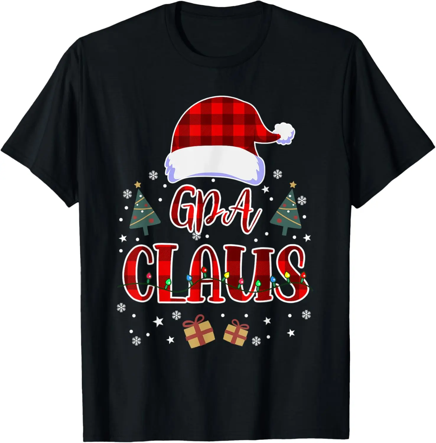 

Мужская футболка Gpa Claus в клетку с орнаментом Санта-Рождественский подарок