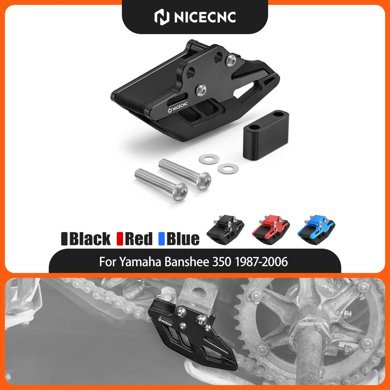 NICECNC For Yamaha Banshee 350 1987-2006 Chain Guide Slider Cover Swingarm Protective Strength Smoothness ATV Accessories