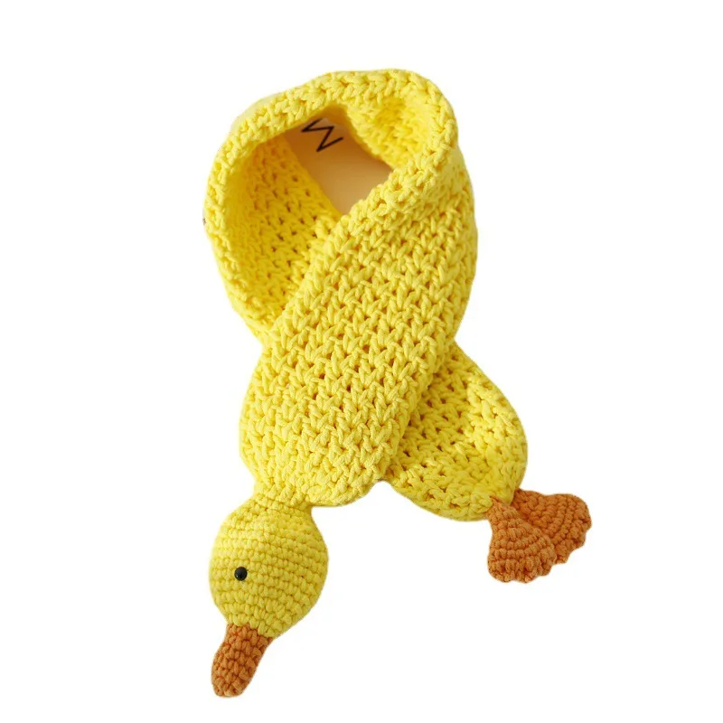 Baby Knit Scarf Cute Cartoon Duck Boy Girl Neck Warmer Winter Neckerchief Kids Scarves for 1-8 Years Children