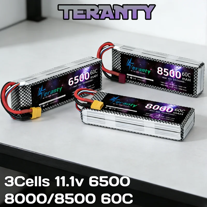 

TERANTY 11.1V 6500mah 8000mah 8500mah 3S Lipo Battery 60C 80C With XT60 XT90 T Plug for RC Airplane Helicopter Boat Power Supply