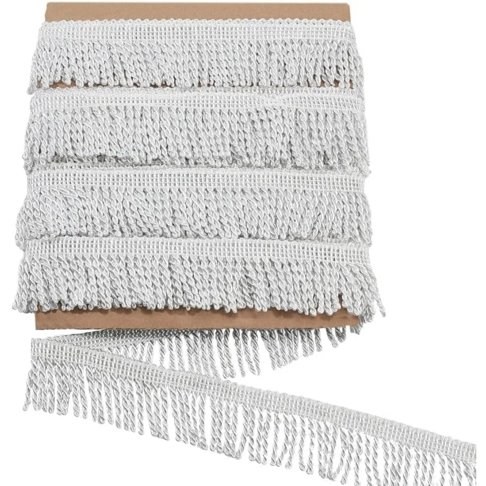 12 Yardsx2.2Inch Fringe Trim Chainette Sewing Lace Trim Fringe Tassel Decorative Fringe Trim for Curtain Box Crafts Home Decor view 6