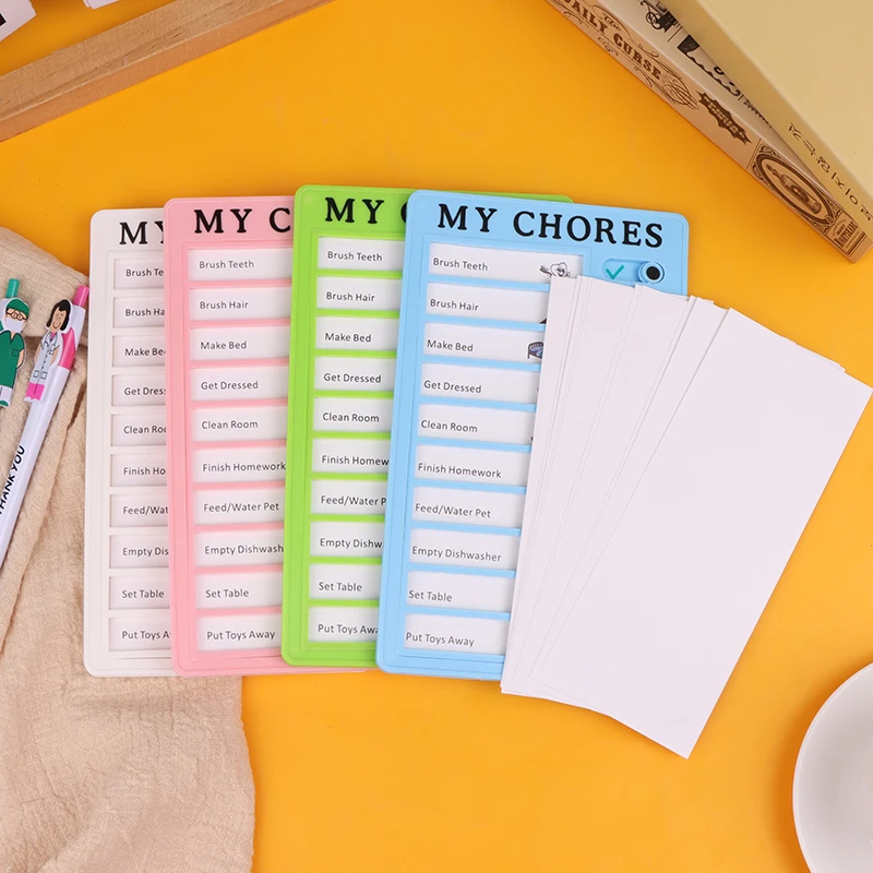 Children's Weekly Plan Self-discipline Artifact Primary School Students Clock-in Table Or 40Pcs Blank Card For Daily Learning