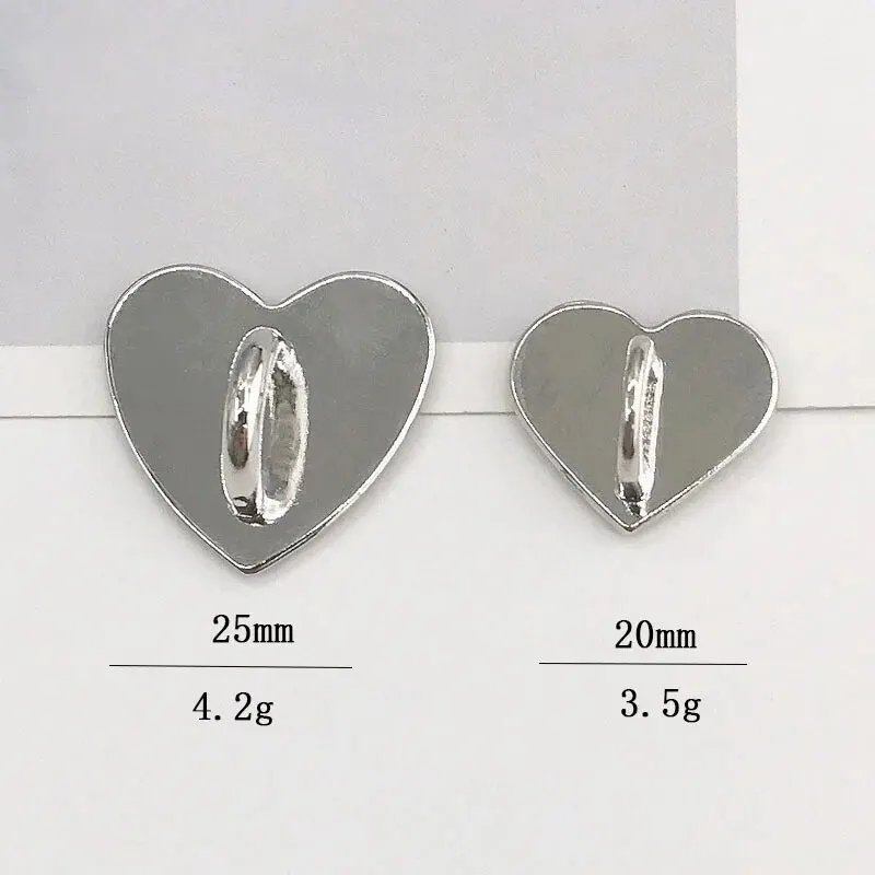 Langmao Girls Metal Mirror Heart Sticker Diy Jewelry Accessories Self-adhesive Box Bag Handmade Materials Alloy Spring Season