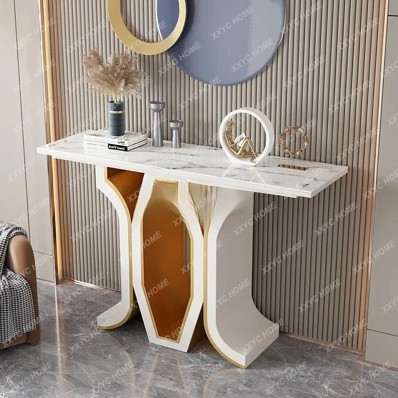 Y1 Light luxury rock slab Xuanguan platform Italian corridor entrance end view platform Modern home decoration cabinet