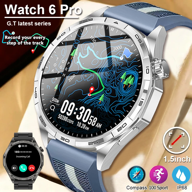 2026 ساعة جديدة 6 Pro G T serie ساعة ذكية GPS المسار للرجال والنساء الرياضة معدل ضربات القلب BT دعوة NFC IP68 مقاوم للماء Smartwatch