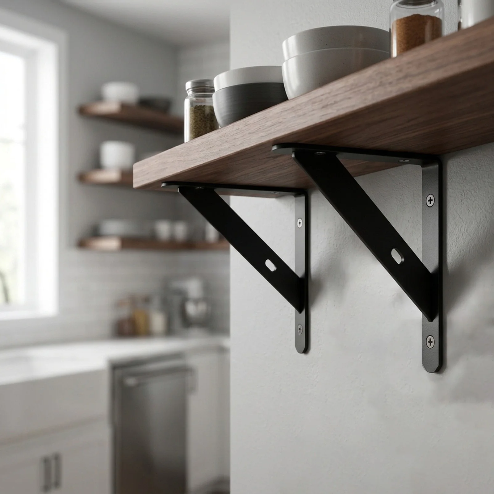 For 2 Unit L-Shaped Corner Bracket Assembly for Building for custom Wall Shelving Without Additional Frame Components