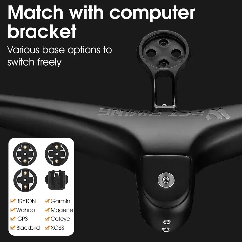 

WEST BIKING MTB интегрированный карбоновый руль T800 руль из углеродного волокна 28,6 мм 17 градусов для держателя спидометра горного велосипеда