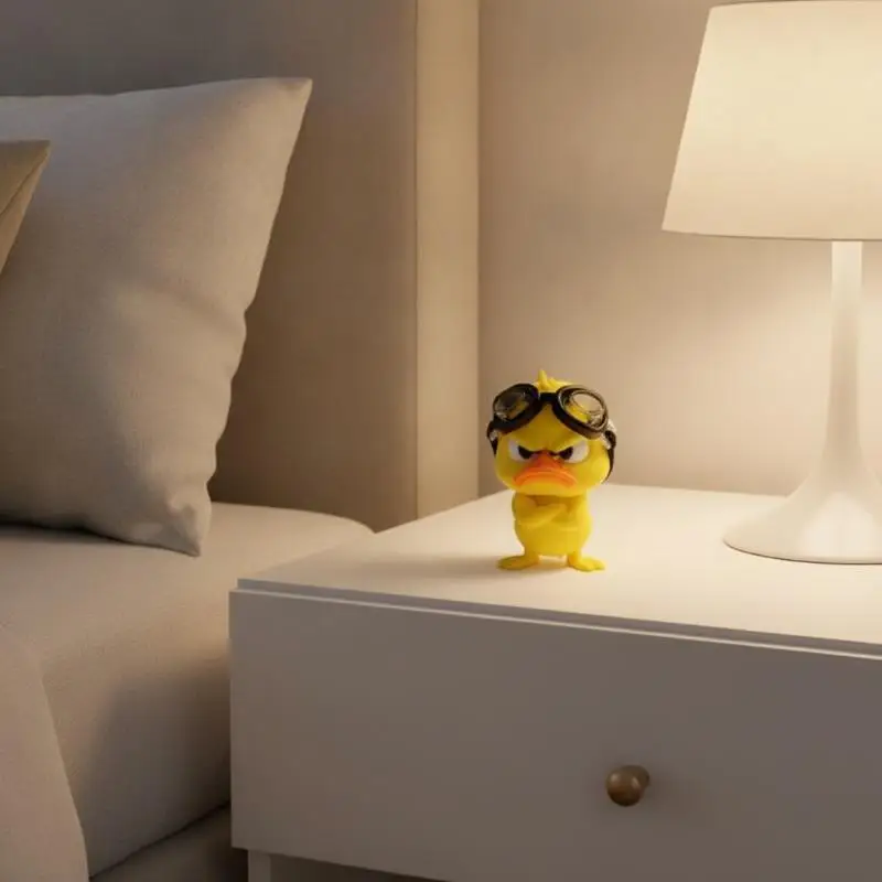 Angry Yellow Duck Statue White Eyed Funny Duck Humorous Indoor Outdoor Christmas Home And Car Decoration