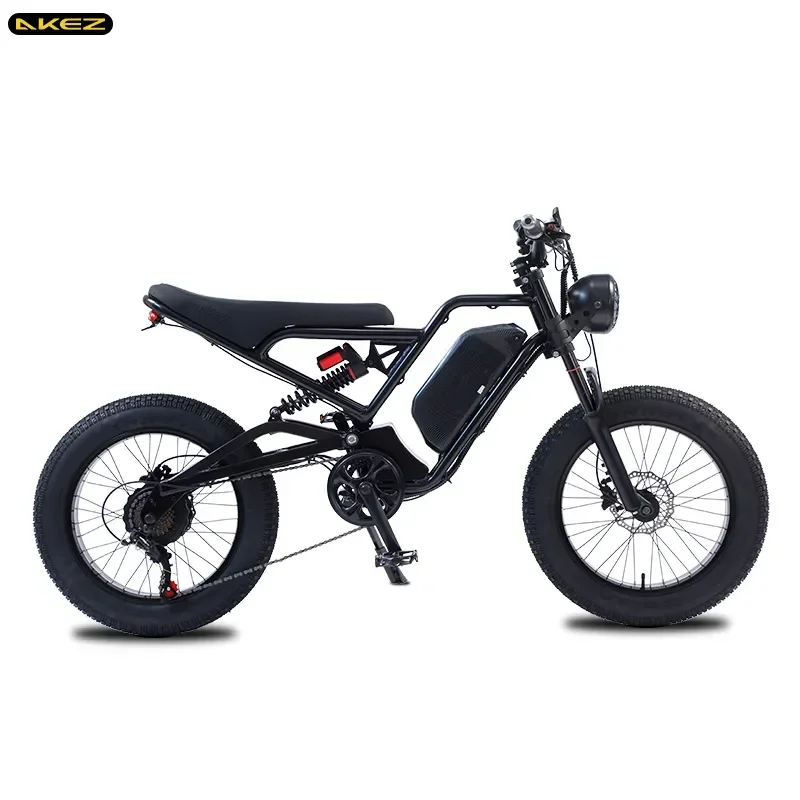 AKEZ Electric Bicycle 18AH 1500W 48V Adult Mountain Ebike 20 Inch Mountain Moped Men's Road Hydraulic Oil Brake Electric Bike