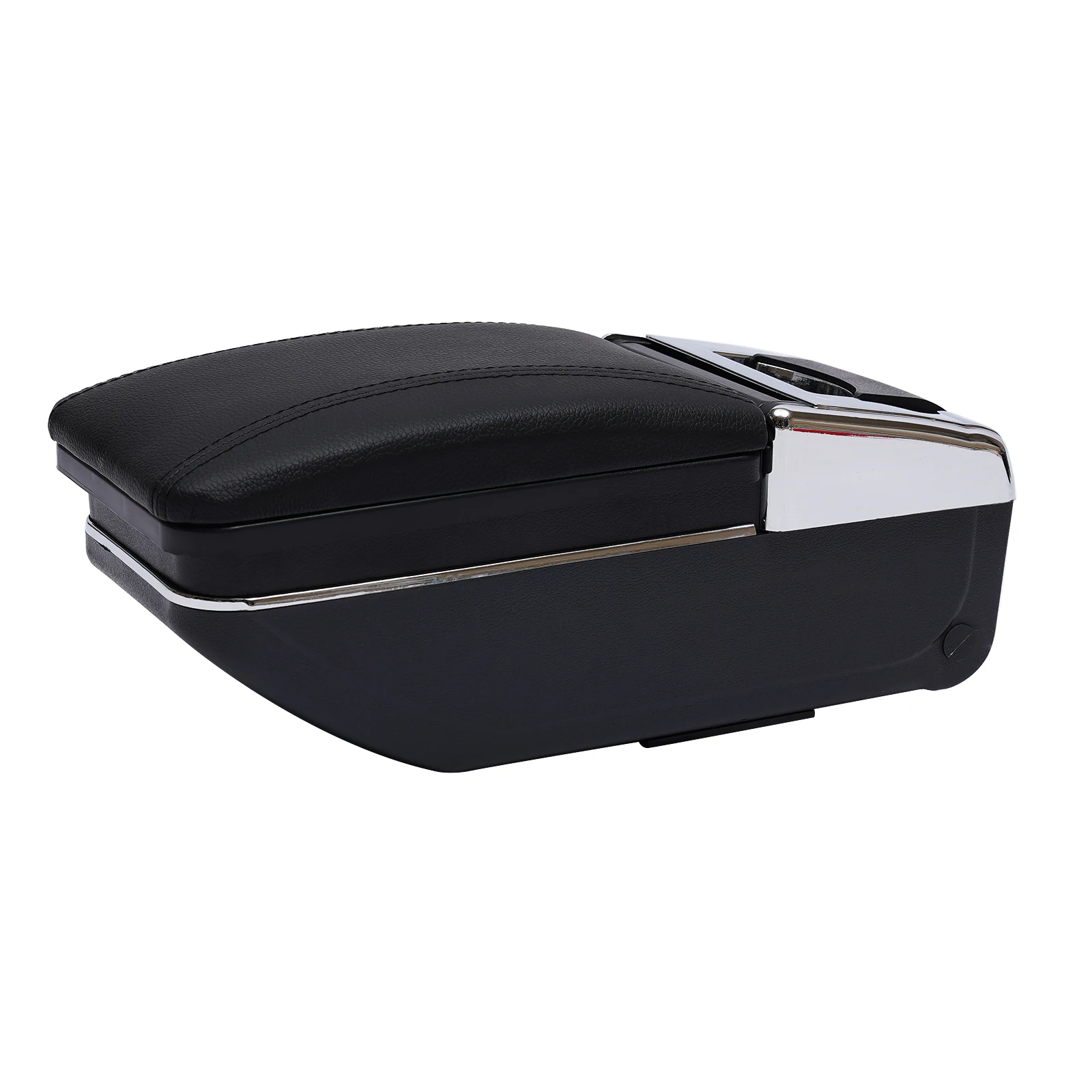 

Large Capacity Black Armrest Storage Box Move Rotate Panel ABS Plastic PU Leather Case for 2007-2011 Nissan Versa Tiida