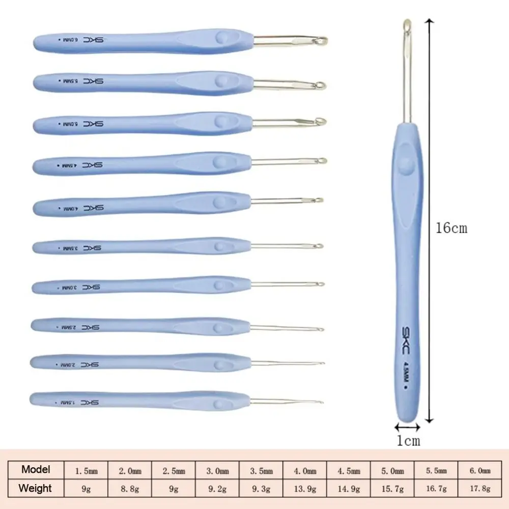 New Soft Handle Knitting Needles Multisize Aluminum Crocheting Hooks Long Weaving Tool Sweater
