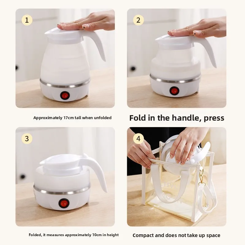 220V 접이식 실리콘 전기 주전자 여행용 물 끓이기 자동 차단 휴대용 미니 주전자