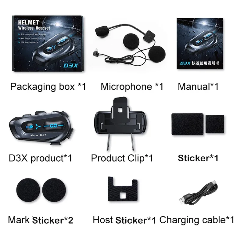 V5.4 Motorcycle Helmet Intercom 600M Half Duplex Interphone Communicator 1000mah Waterproof GPS Bluetooth Headset Waterproof image 6