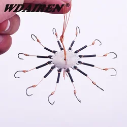2 Pcs/lot Fishhooks for Fishing Flap Explosion String Hook Prevent Winding Lines with Hose 7-10# Carbon Steel Hooks Pesca