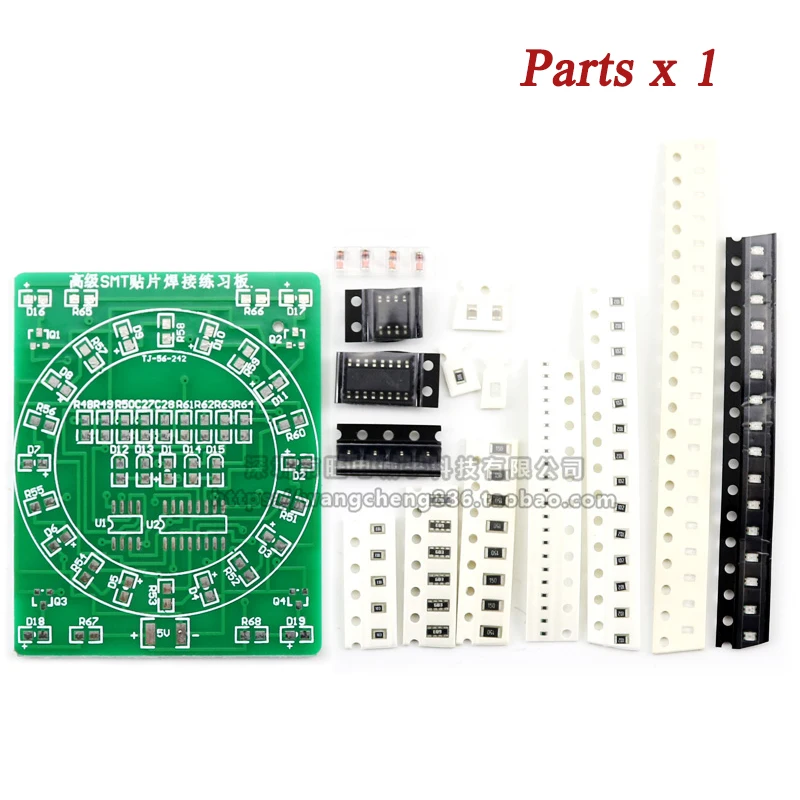 04 محظوظ القرص الدوار مصلحة الارصاد الجوية/SMT مكونات التصحيح الإلكترونية لتقوم بها بنفسك لحام مهارة ممارسة مجلس مشروع الإلكترونية أطقم أضواء LED PCB #3