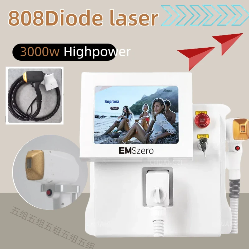 

Diode Laser 808NM Hair Removal Machine 808 755 1064nm Alexandrite Bars 3 Wavelength For Home and Salon 808 Remover