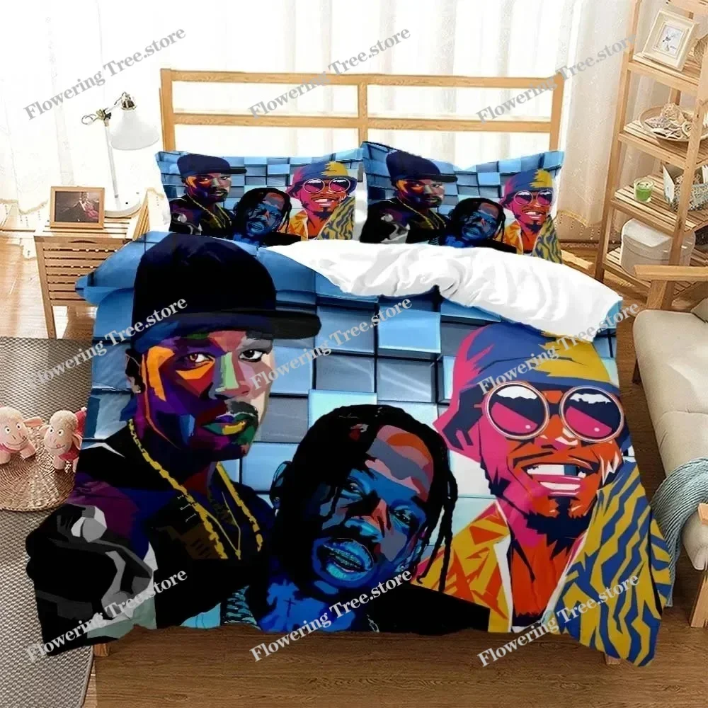 

Hip Hop Rapper Printed Quilt Cover Pillow Cover Bedding Set Luxury Queen Bedding Set Customized Personal Style