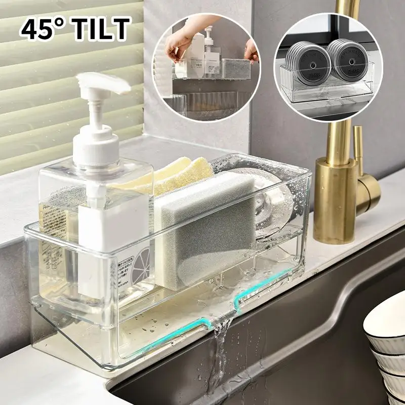 Multifunctional Sink Drain Rack Self Draining Rack Dish Brush Storage And Organization Rack