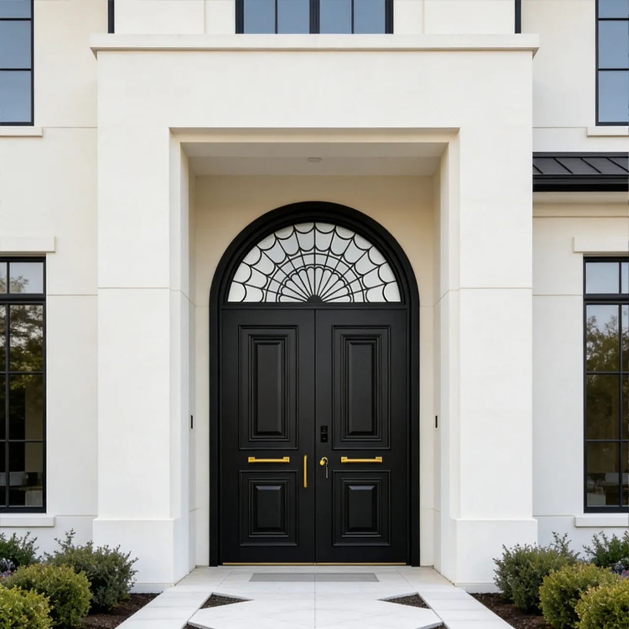 

Custom Glass Entry Doors, Security Doors, French-Style Villa Gates