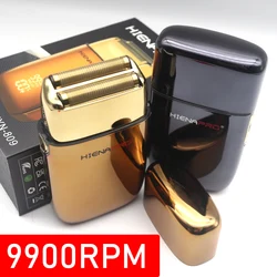 Akülü USB Arayüzü Elektrikli Profesyonel berber jileti LED Tıraş Makinesi Erkekler için Folyo Erkek Yüzen Çift Bıçak Net 9900RPM