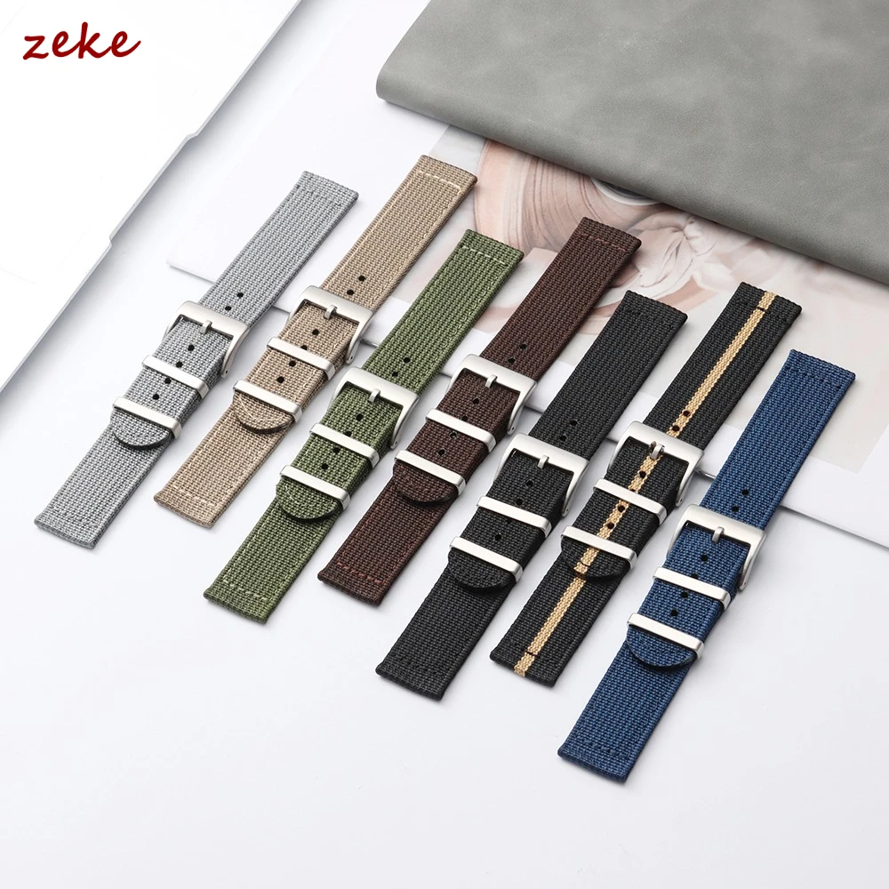 18mm 20mm 22mm Ribbed Nylon Watch Strap Two-Piece Military Sport Style Men Women Replacement Band for Omega Bracelet Accessories view 3