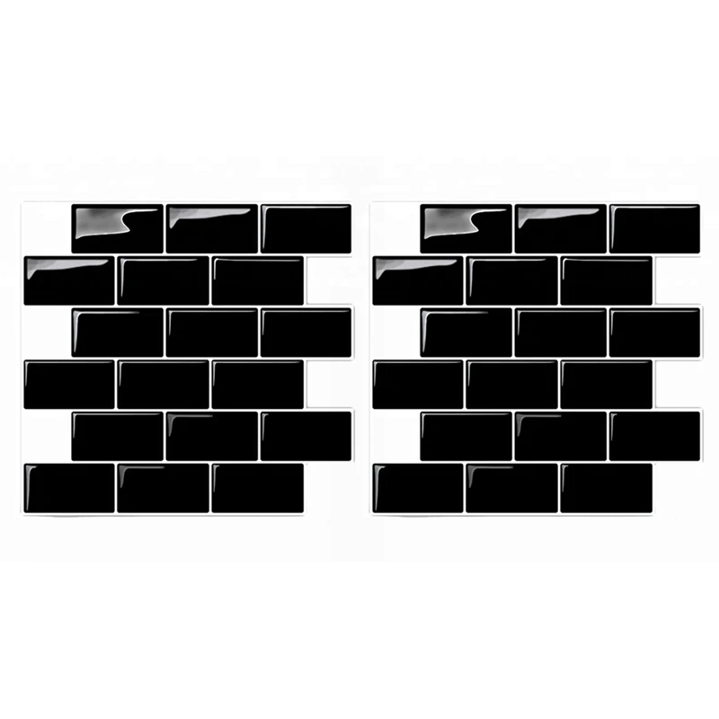 2X 3D Wall Stickers Brick Wallpaper Tile For Kitchen Bathroom Backsplash Aunty-Tile Home Decoration 30X30cm