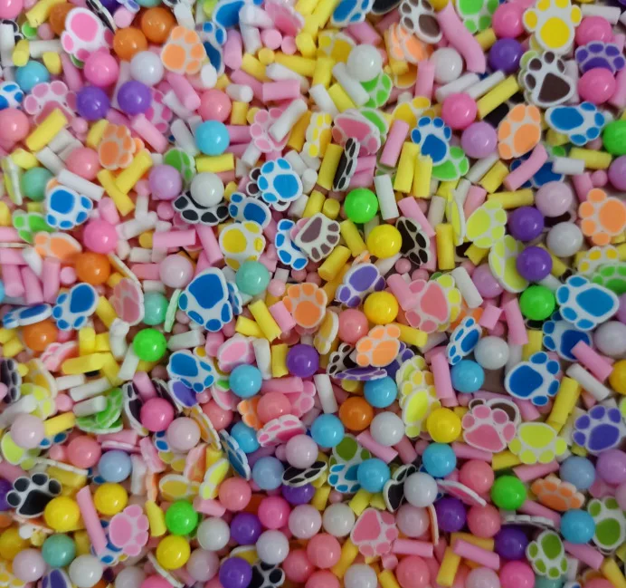 Breloques en Argile Polymère Mixte pour Slime, Mélange de Tranches, Perles, Artisanat, Bricolage, Cartes, Accessoires de Décoration, 50g