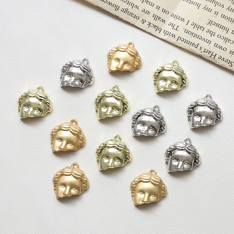 Picture 3: 1pcs Retro Style British Half Face Style Head Alloy Pendant Diy Handmade Jewelry Earrings Necklace Pendant Keychain Charms