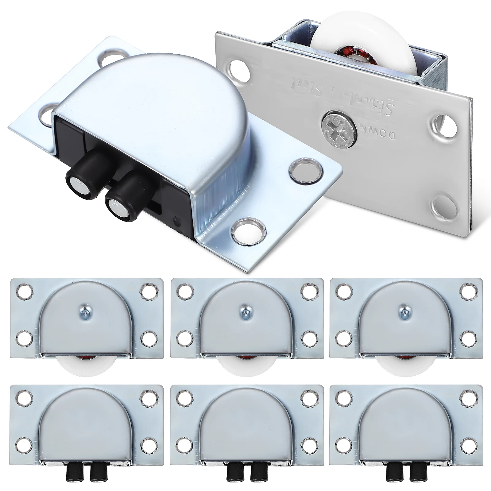 

6 шт., колеса для раздвижных дверей из нержавеющей стали, шкив для шкафа, нейлоновые стеклянные ролики, прочный гладкий шкаф, витрина, шкафы для обуви