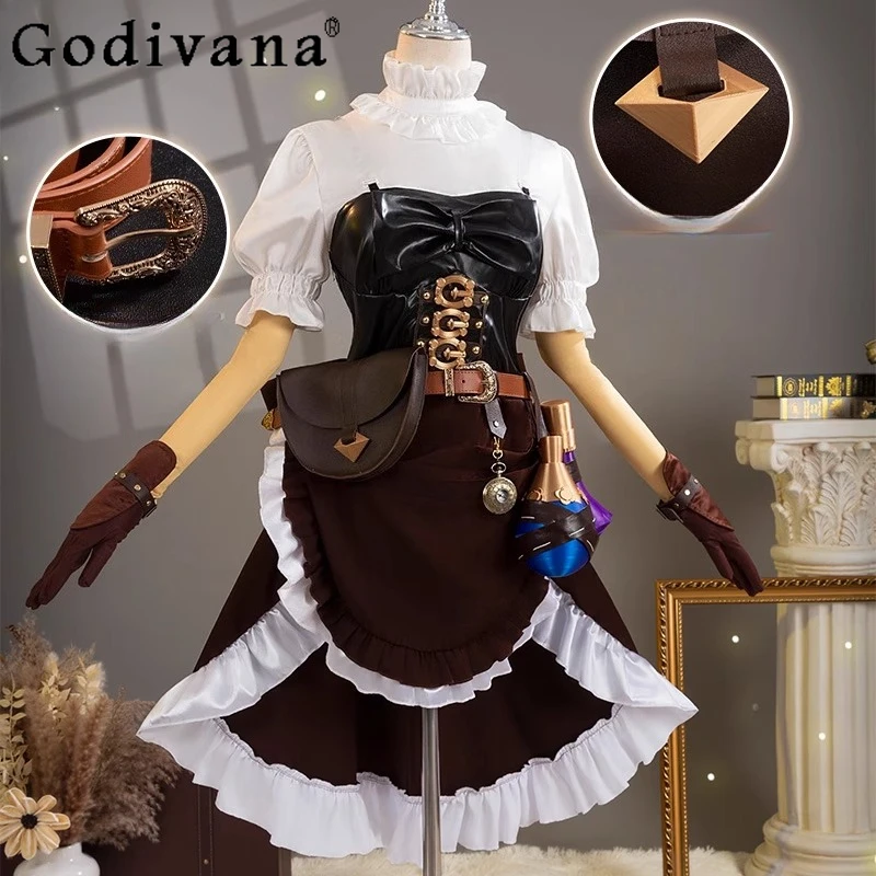 هالوين جديد موحدة تنورة مجموعة النساء الهوية الخامس تأثيري العطور الدعاوى الإناث قبعة الخصر الأذن اكسسوارات مثير ملابس جلدية