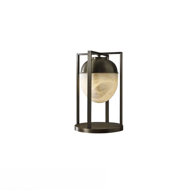

Table lamp bedside lamp, simple light luxury style in the bedroom, warm and romantic imported marble highend European table lamp