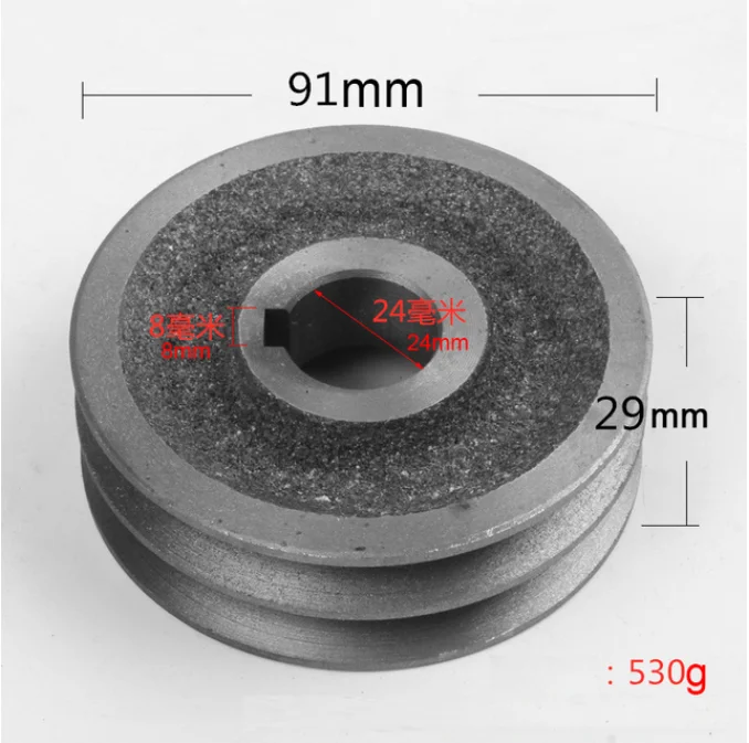 50mm-100 Power Tool Accessories 1Pcs A/B Type V-Belt pulley Double slot Pulley Motor motor pulley Material Cast Iron Dia