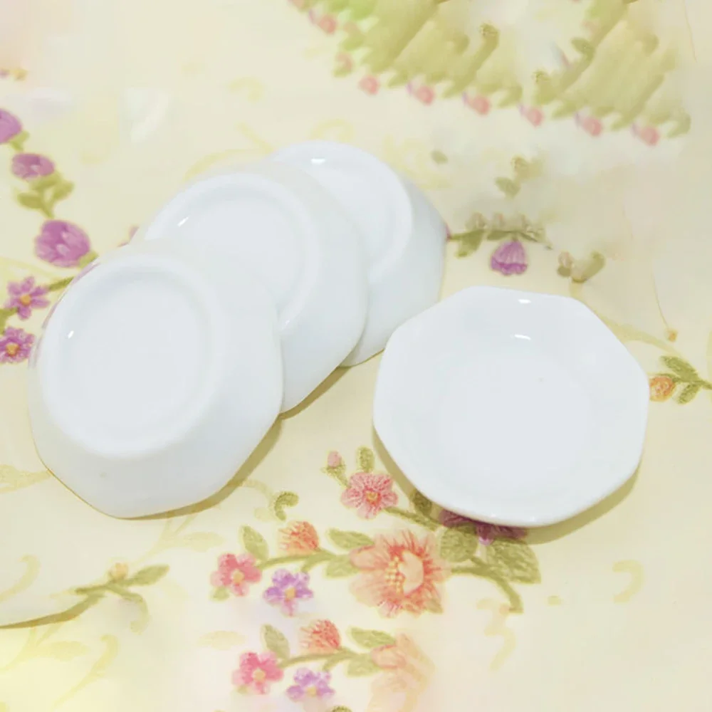 4 Stuks 1/12 Poppenhuis Miniatuur Keramische Voedsel Plaat Mini Keuken Schijf Model Speelgoed Voor Poppenhuis Accessoires Decoratie Ob11 Bjd