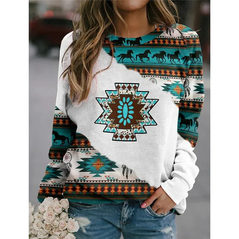 

303106New 's Animal3DPrinted Cotton Casual Autumn Winter Long Sleeve Women's Sweatshirt