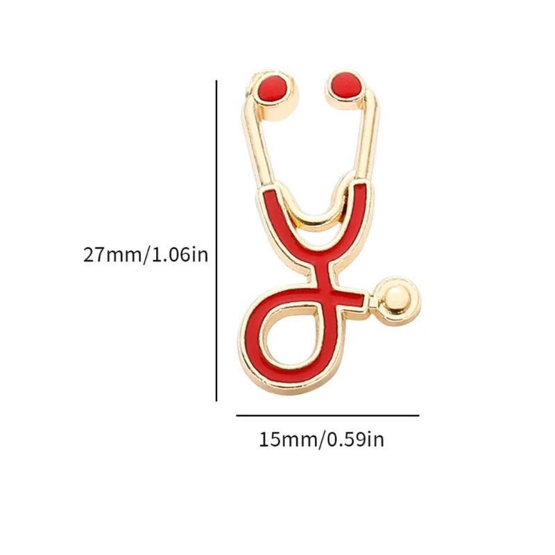 15pcs Stethoscope Pin Nurse Brooch Doctor Student Badges Jewelry Enamel Pins Backpack Safety Pin for Unisex