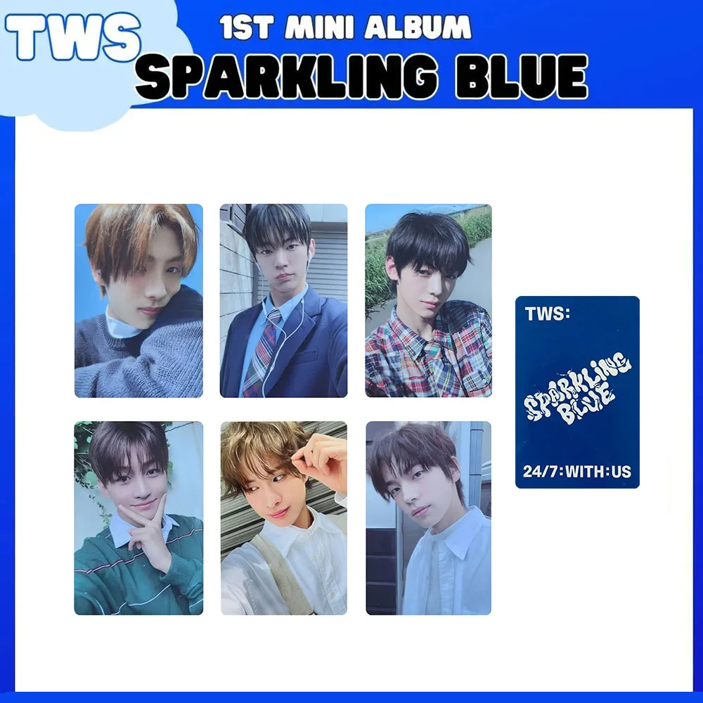 ألبوم Kpop TWS بطاقات صور 1st MINI SPARKLING BLUE LOMO بطاقات مزدوجة الجانب بطاقات الحظ مجموعات عشاق YOUNGJAE HANJIN KYUNGMIN #3