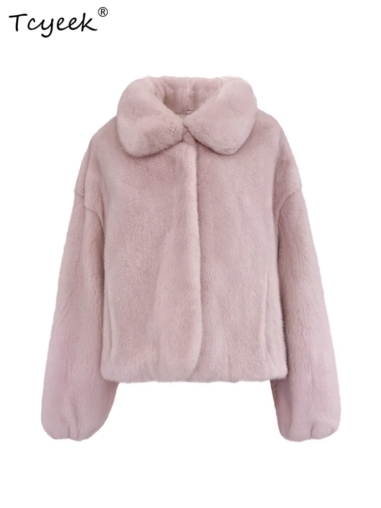 

Tcyeek Natural Whole Mink Fur Coat Woman Winter Clothes Mink Real Fur Warm Womens Coats Fashion 2026 New Style Casaco Feminino