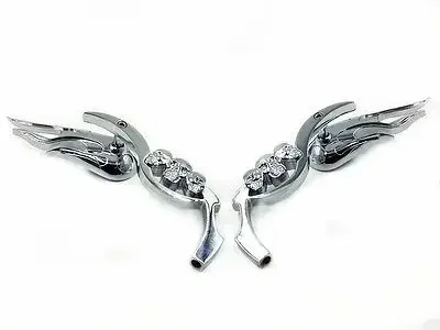 Skull Flame Rear View Side Mirror For Honda Kawasaki Suzuki Yamaha Harley Custom
