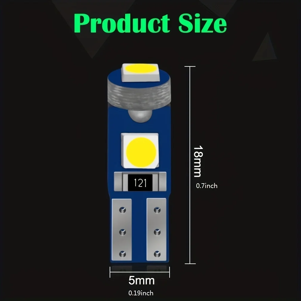 10Pcs T5 Led Bulb W3W W1.2W Led Canbus Car Interior Lights Dashboard Warming Indicator Wedge Auto Instrument Lamp 12V