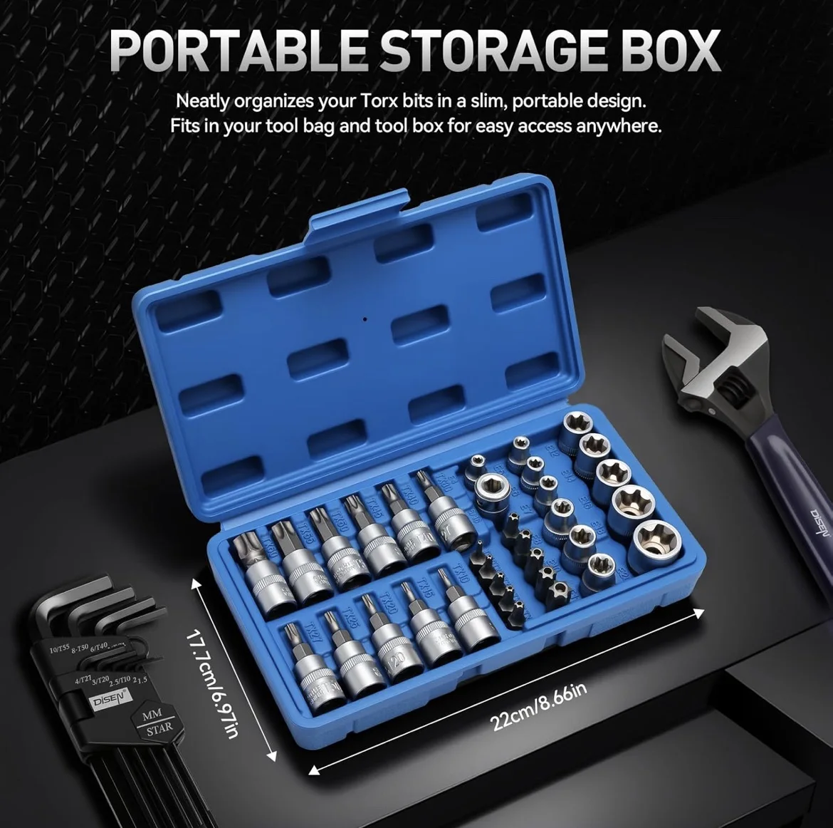 2026 34pcs Bit Socket and E-Torx Star Socket Set 1/4