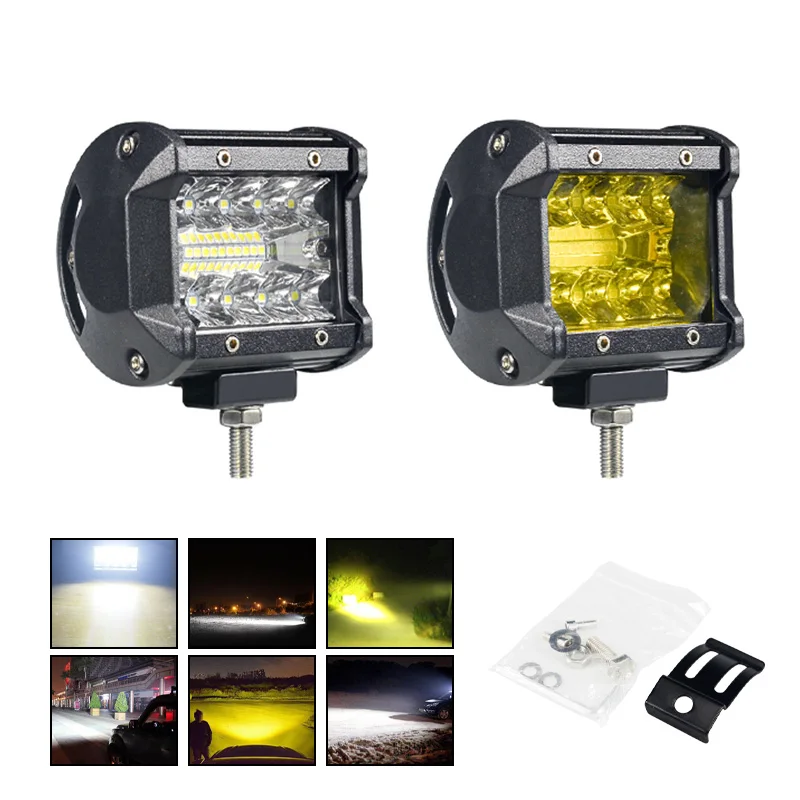 Barres lumineuses LED à faisceau de chlore, budgétaire ponctuel, lampe de travail LED tout-terrain pour voiture 4x4 RL SUV, lumières de sauna modifiées auxiliaires, 2 pièces