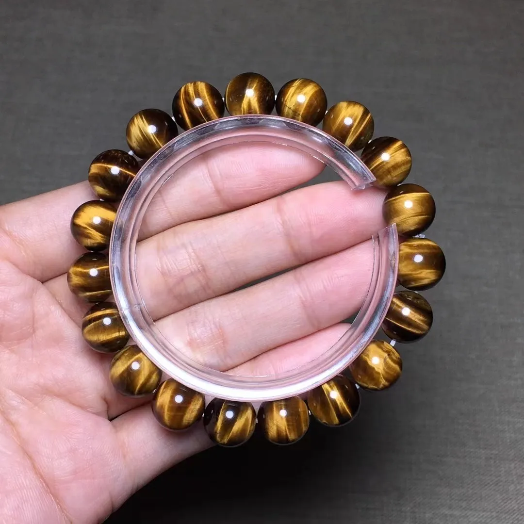 

10 мм натуральный желтый тигровый глаз браслет ювелирные изделия для женщин леди мужчина богатство удача подарок энергетические хрустальные бусины каменные нити AAAAA