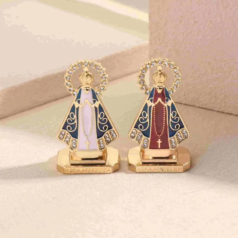 Alloy Prayer Cross Figurine Premium Metal Material Exquisite Religious Ornament for Bedroom Living Room Home Decoration