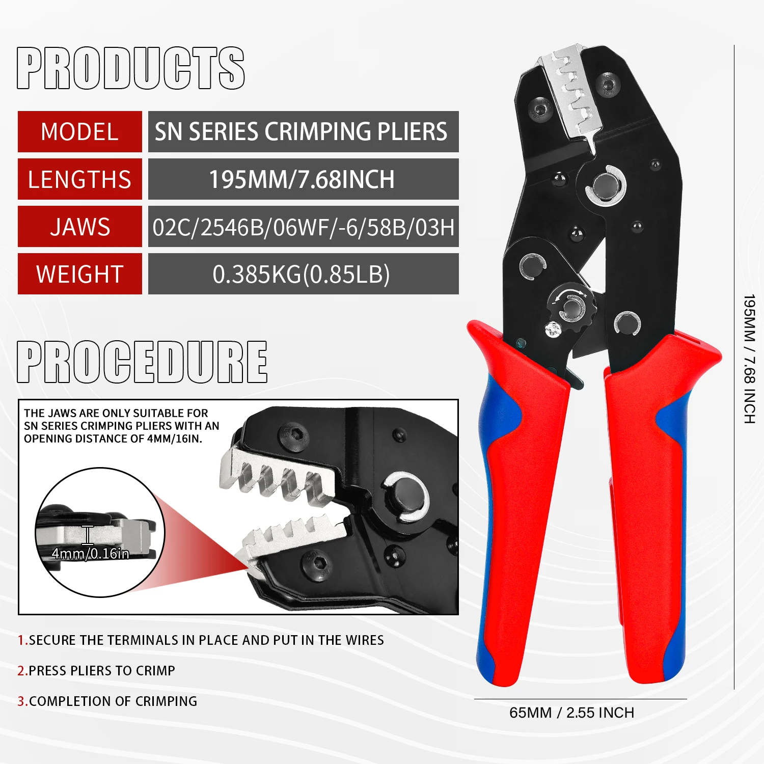 Pressed Pliers Electrician Tools Crimping Tool Electrical Terminals Clamp Electronics Pressing Connector Hand Jaws Box