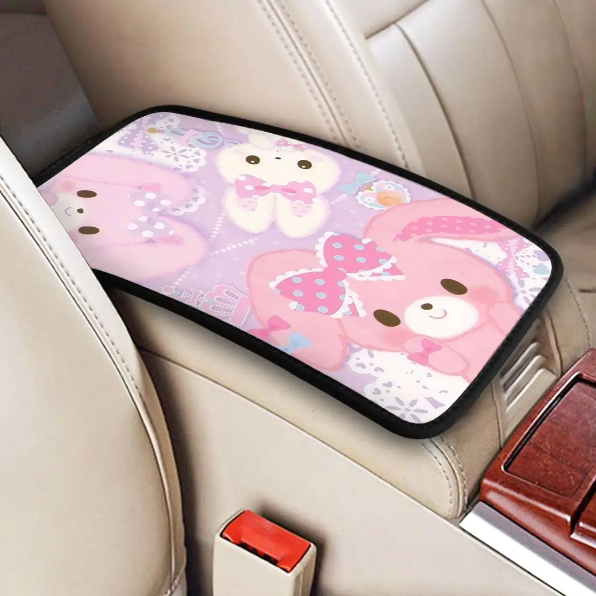 

Bonbonribbon Cute Bonbon Ribbon Universal Armrest Cover Pad for Car Center Console Cushion Pad Car Decor Fit for Most Cars