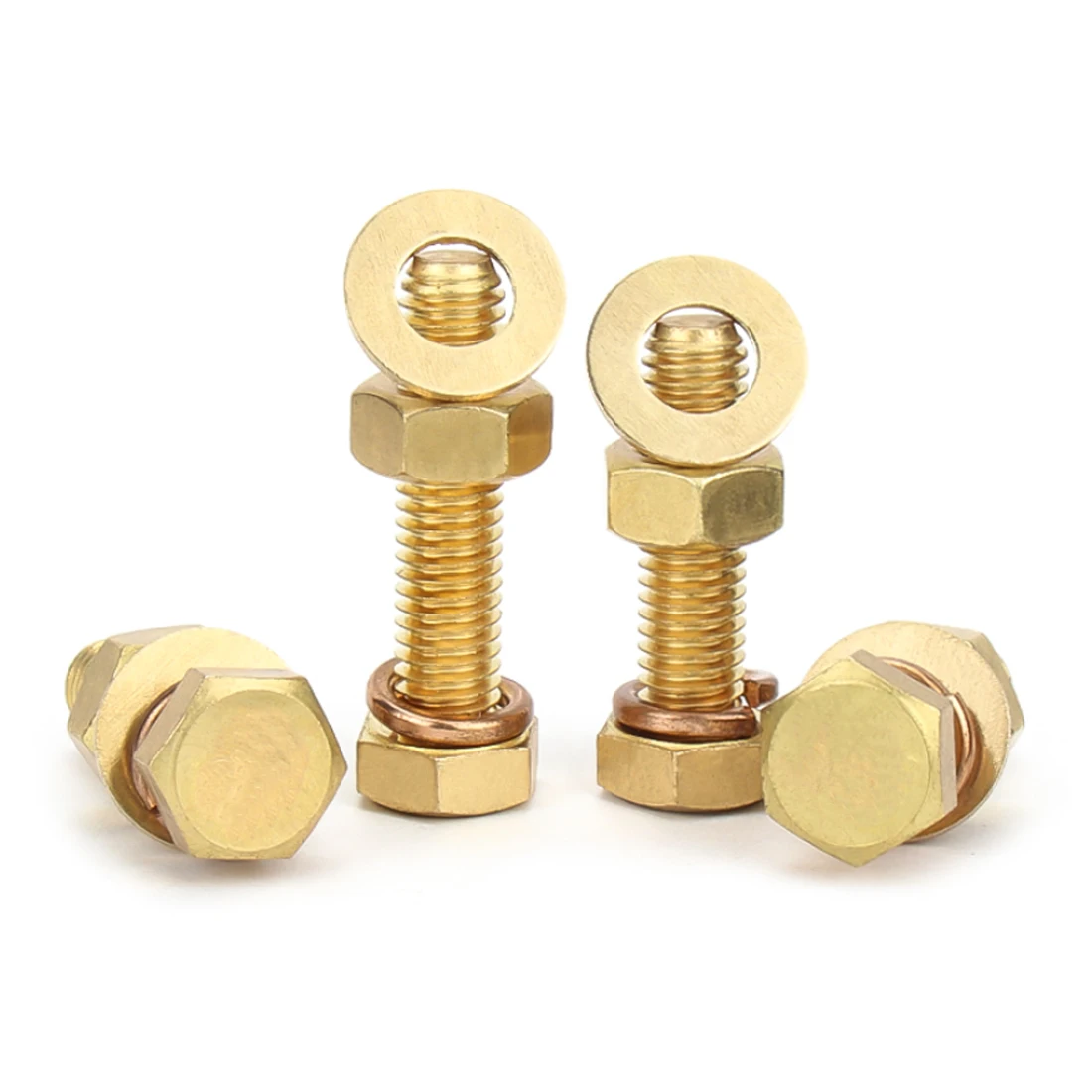 M4 M5 M6 M8 M10 M12 M14 M16 النحاس مسدس الخارجي آلة الترباس متري غطاء الموضوع عرافة النحاس المسمار عرافة الجوز شقة غسالة مجموعة #5