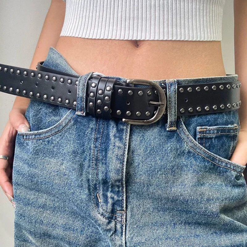American High Street Rivet Belt Unisex 2026 New Punk Stud Jeans Waist Strap Vintage Y2K Decorative Belt for Women Men Fashion