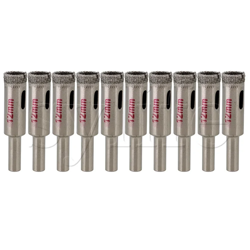 

10 шт., 12 мм, алмазная кольцевая пила, сверло для плитки/керамики/стекла/каралины/мармура - влажная/сухая резка