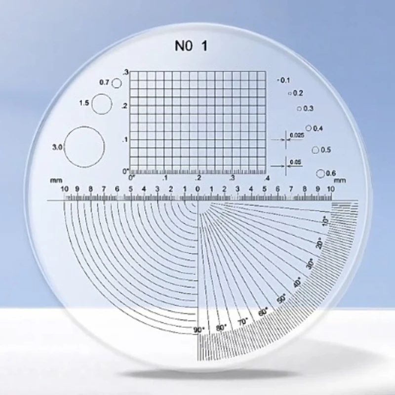 D35x1.3mm Glass Graduated Reticle Scale Plate Optical Glass For Measuring Magnifier Microscope Precision Dimension Inspection